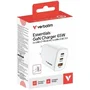 Verbatim Essentials Cargador de Pared GaN 65W 2xUSB-C 1xUSB-A Blanco